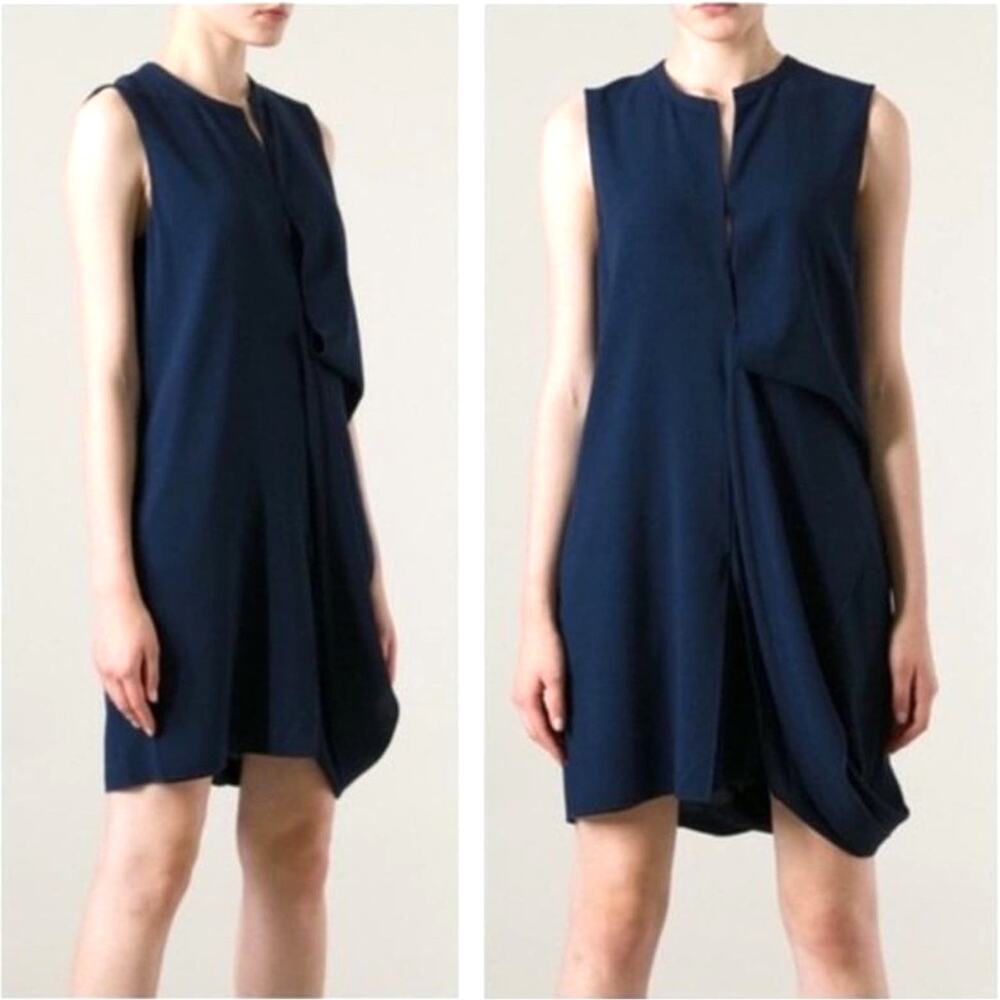 Acne Studios Pacific Deconstructed Side Drape Sleeveless Cocktail Dress Size 6